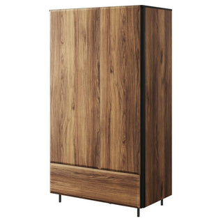 CHOICEWARDROBE Bravari 2 Door Wardrobe – 90cm Wide, Catania Oak with Drawer & Shelves | Modern Raised-Leg Design