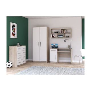 CHOICEWARDROBE Orlan 4 Drawer Chest – Sonoma Oak & White | Modern Wooden Storage Unit