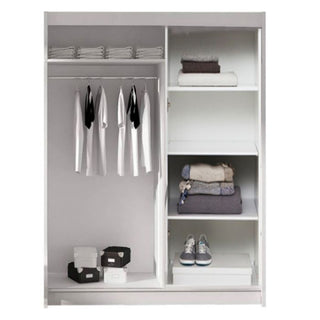 CHOICEWARDROBE Ferrano 3 Door Wardrobe – White with Mirror | 120cm