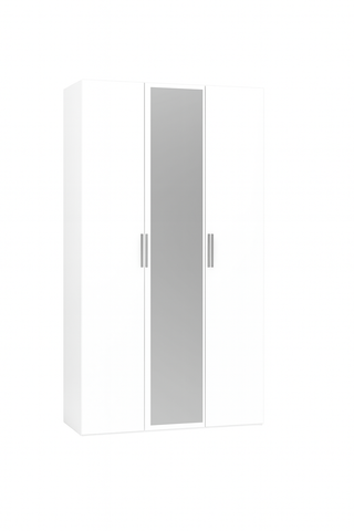CHOICEWARDROBE Ferrano 3 Door Wardrobe – White with Mirror | 120cm