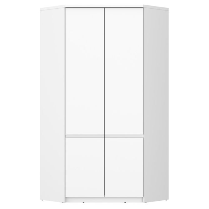 FABIA 2-door white corner wardrobe 95cm wide