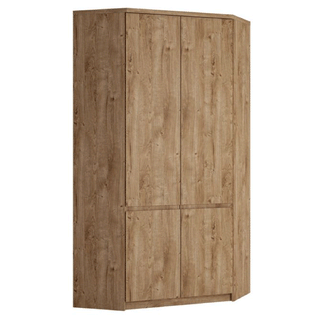FABIA 2-door corner wardrobe, oak effect finish