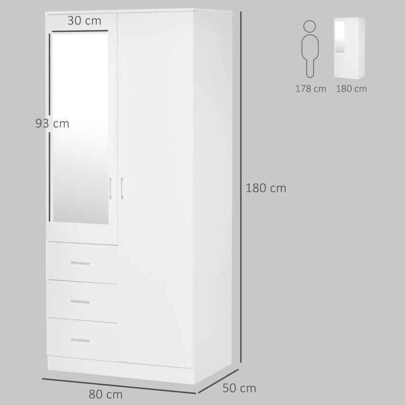 Elara white mirrored wardrobe product detail