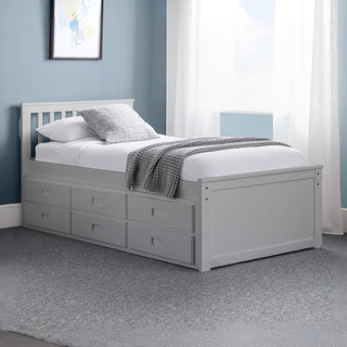 Julian Bowen Maisie Single Bed with Underbed and Drawers – Light Grey