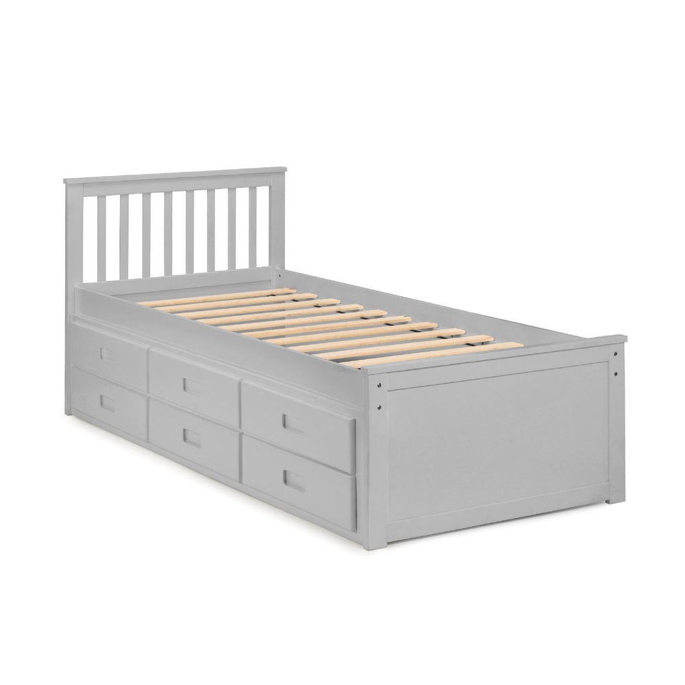 Julian Bowen Maisie Single Bed with Underbed and Drawers – Light Grey detail 2