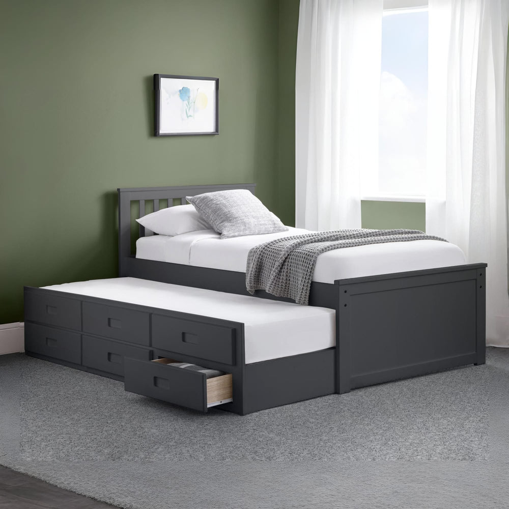 Julian Bowen Maisie Single Bed with Underbed and Drawers – Anthracite – detail 1