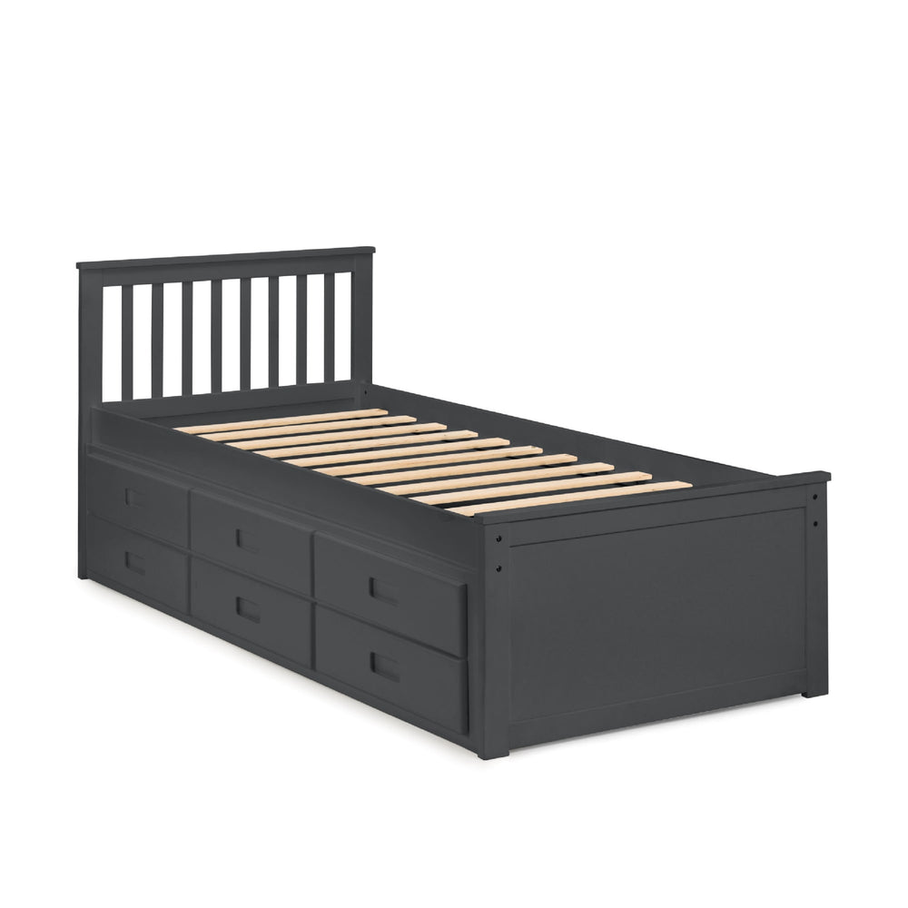 Julian Bowen Maisie Single Bed with Underbed and Drawers – Anthracite – detail 2