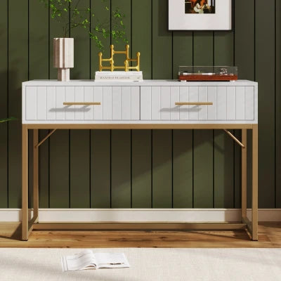 Aria 100cm Dressing Table with Mirror and 2 Drawers – White