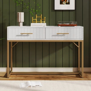 Aria 100cm Dressing Table with Mirror and 2 Drawers – White