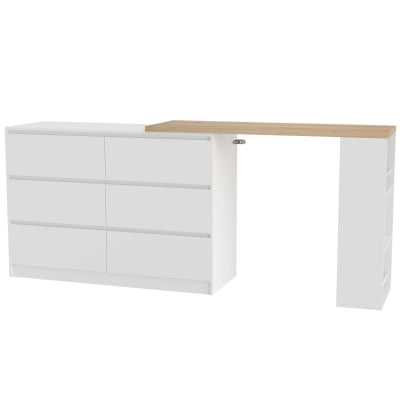 Celeste 6 Drawer Dressing Table with 3 Tier Storage – White