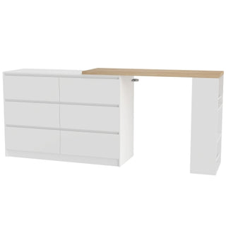 Celeste 6 Drawer Dressing Table with 3 Tier Storage – White