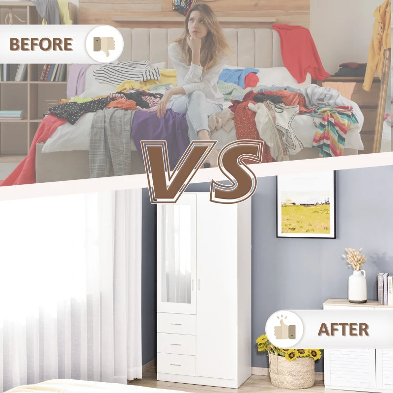 Elara white mirrored wardrobe product detail