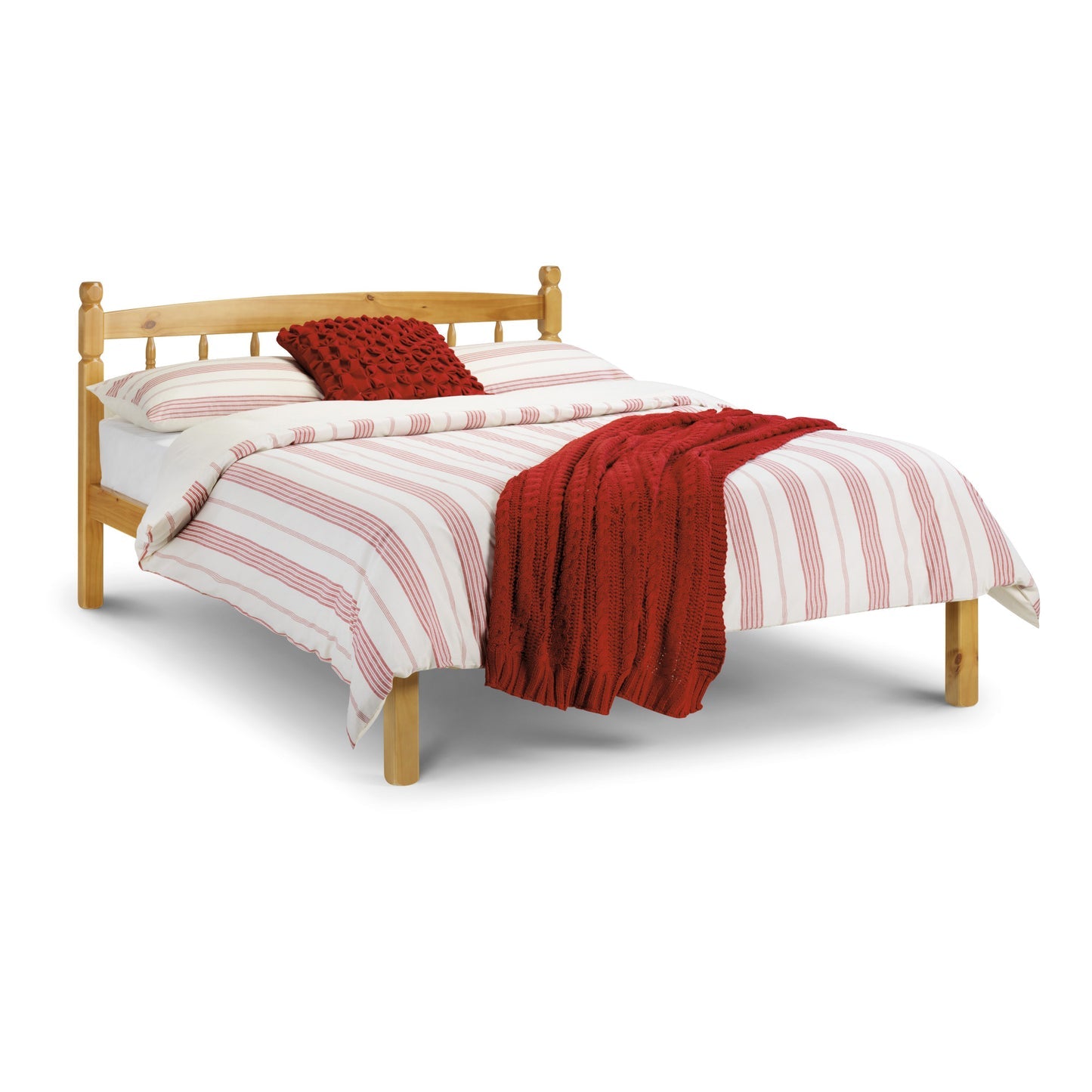 Julian Bowen Pickwick pine bed front angle