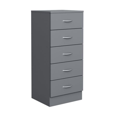 Arvello 40cm Tallboy 5-Drawer Chest in Grey