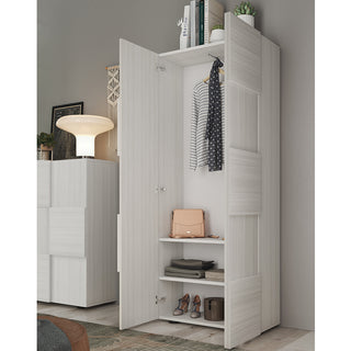 Aleta Wooden Wardrobe With 2 Doors In Eucaliptus Oak