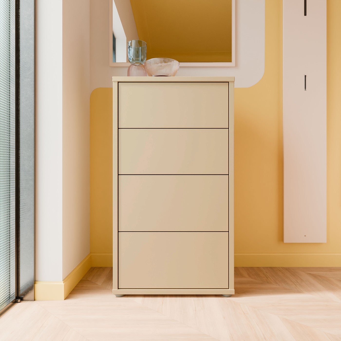 Alice Springs 54.8cm tall 4-drawer chest in Butter Yellow – image 1 of 9