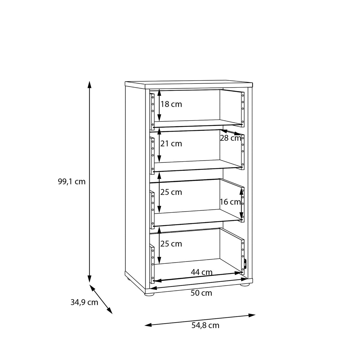 Alice Springs 54.8cm tall 4-drawer chest in Elegancia Oak – image 9 of 9