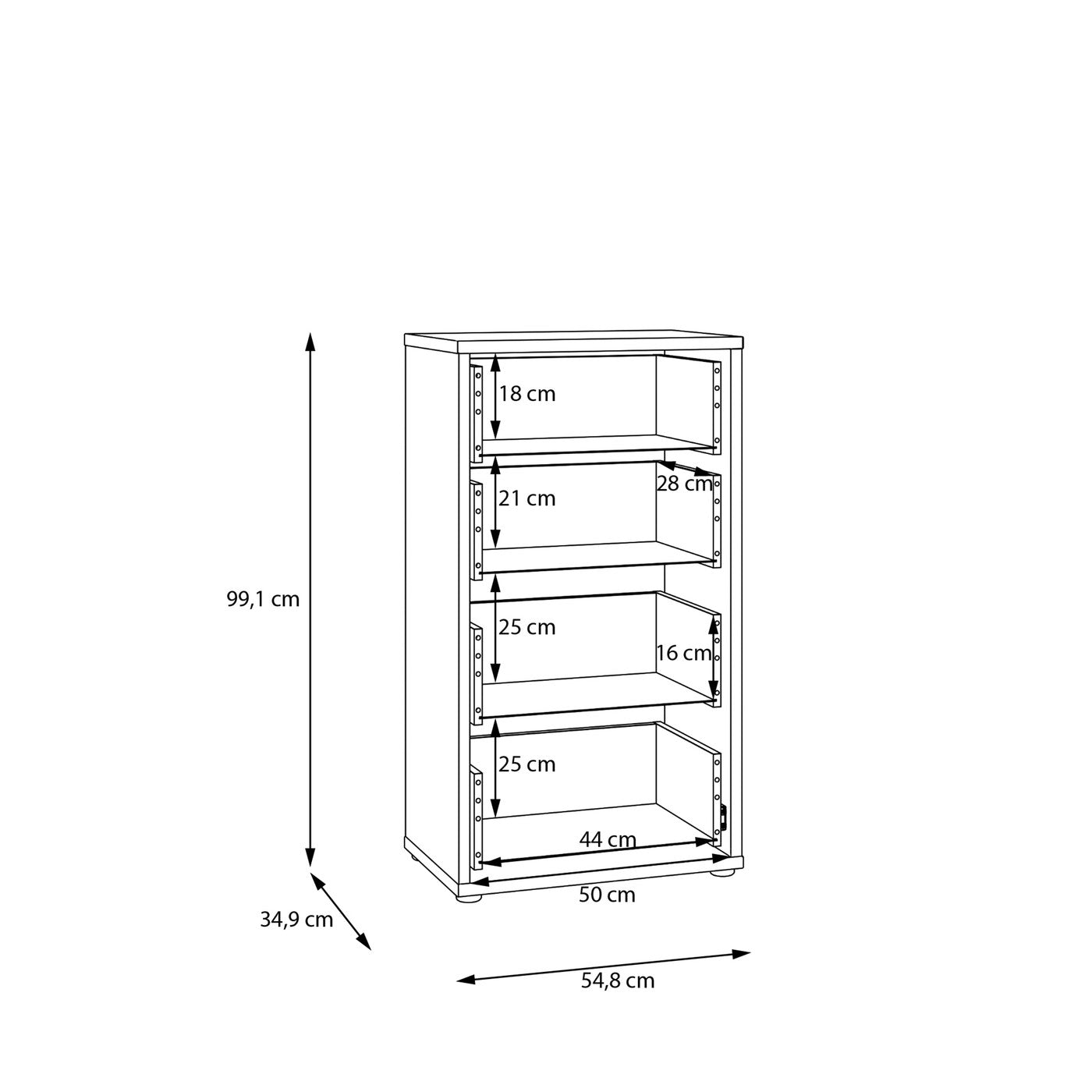 Alice Springs 54.8cm tall 4-drawer chest in Light Grey – image 9 of 9