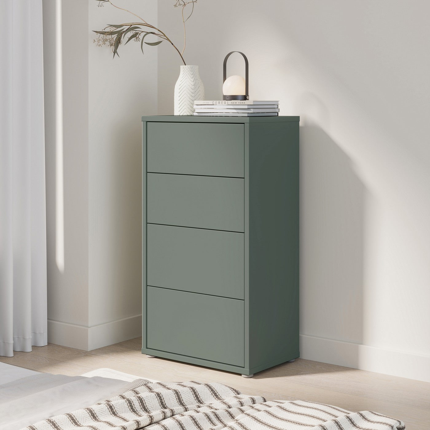 Alice Springs 54.8cm tall 4-drawer chest in Sage Green – image 6 of 10
