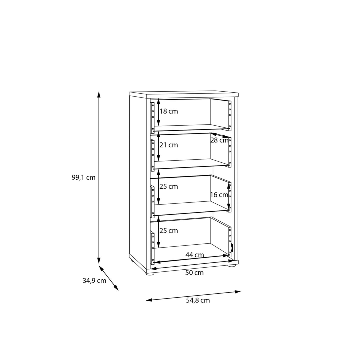 Alice Springs 54.8cm tall 4-drawer chest in Taupe – image 9 of 9