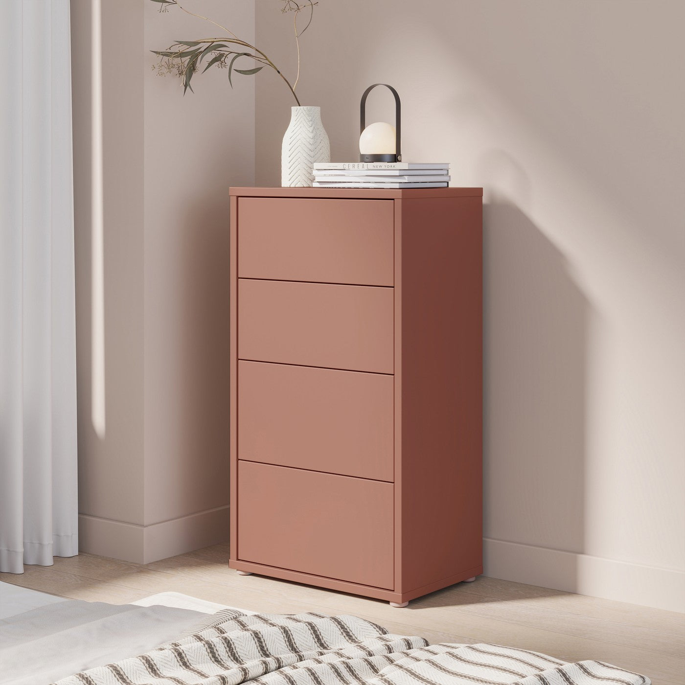Alice Springs 54.8cm tall 4-drawer chest in Terracotta – image 6 of 9