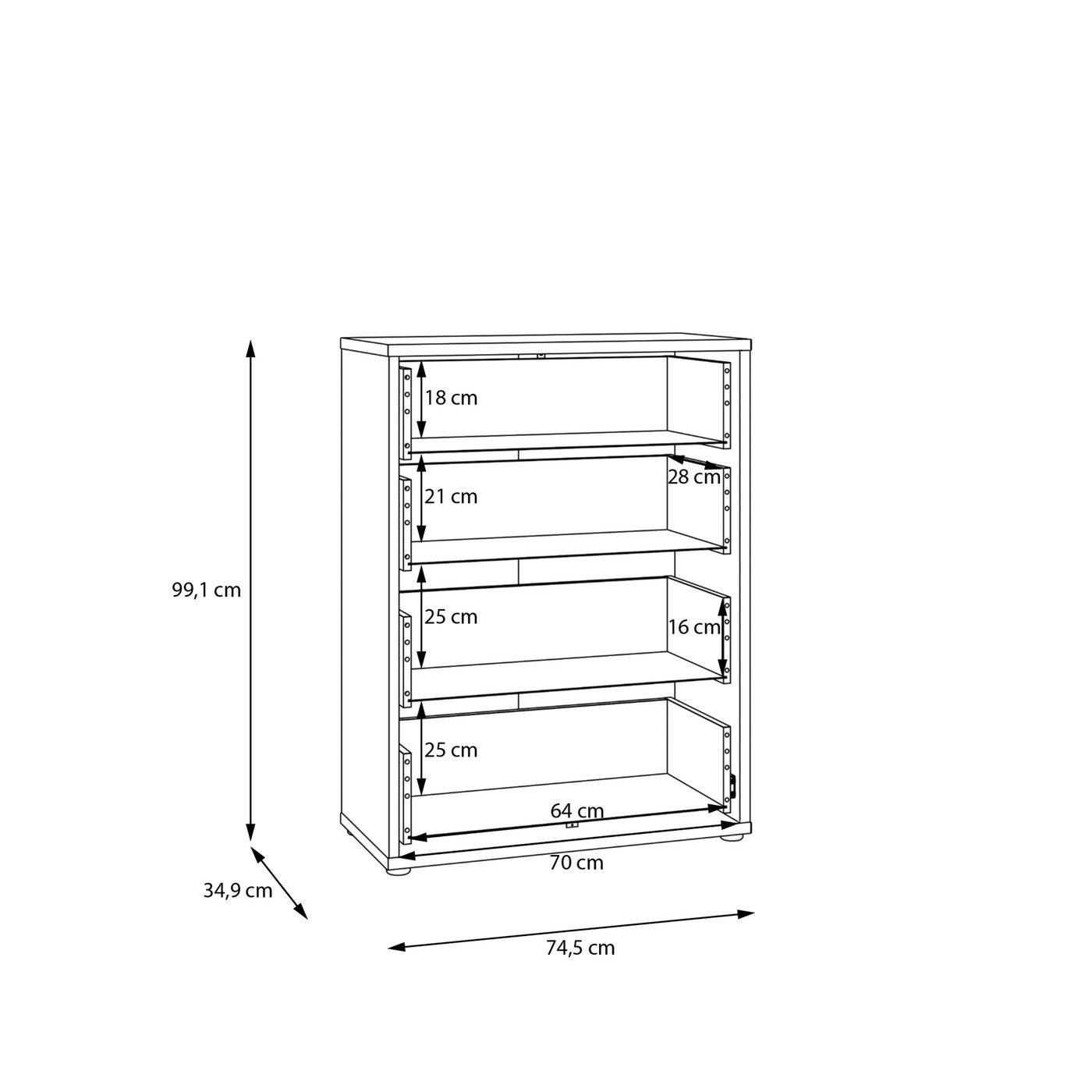 Alice Springs 74.5cm 4-Drawer Chest in Elegancia Oak – image 10 of 10