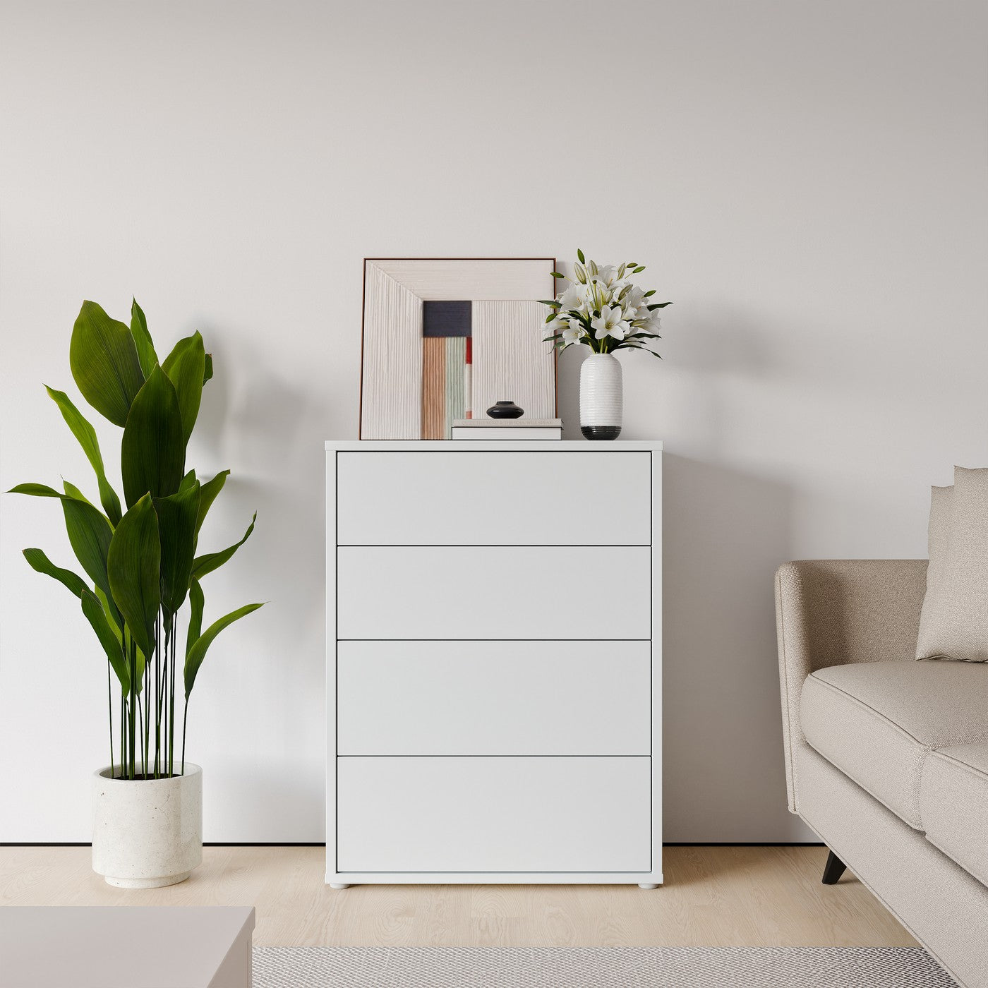 Alice Springs 74.5cm 4-Drawer Chest in Light Grey – image 1 of 9