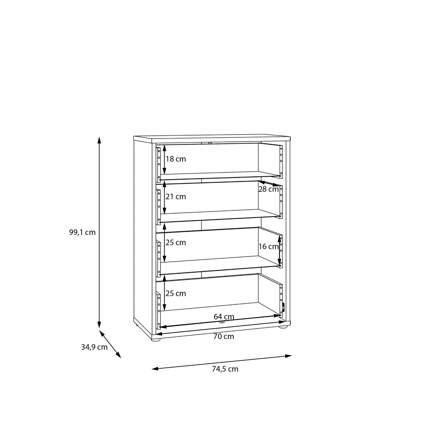 Alice Springs 74.5cm 4-Drawer Chest in Light Grey – image 9 of 9