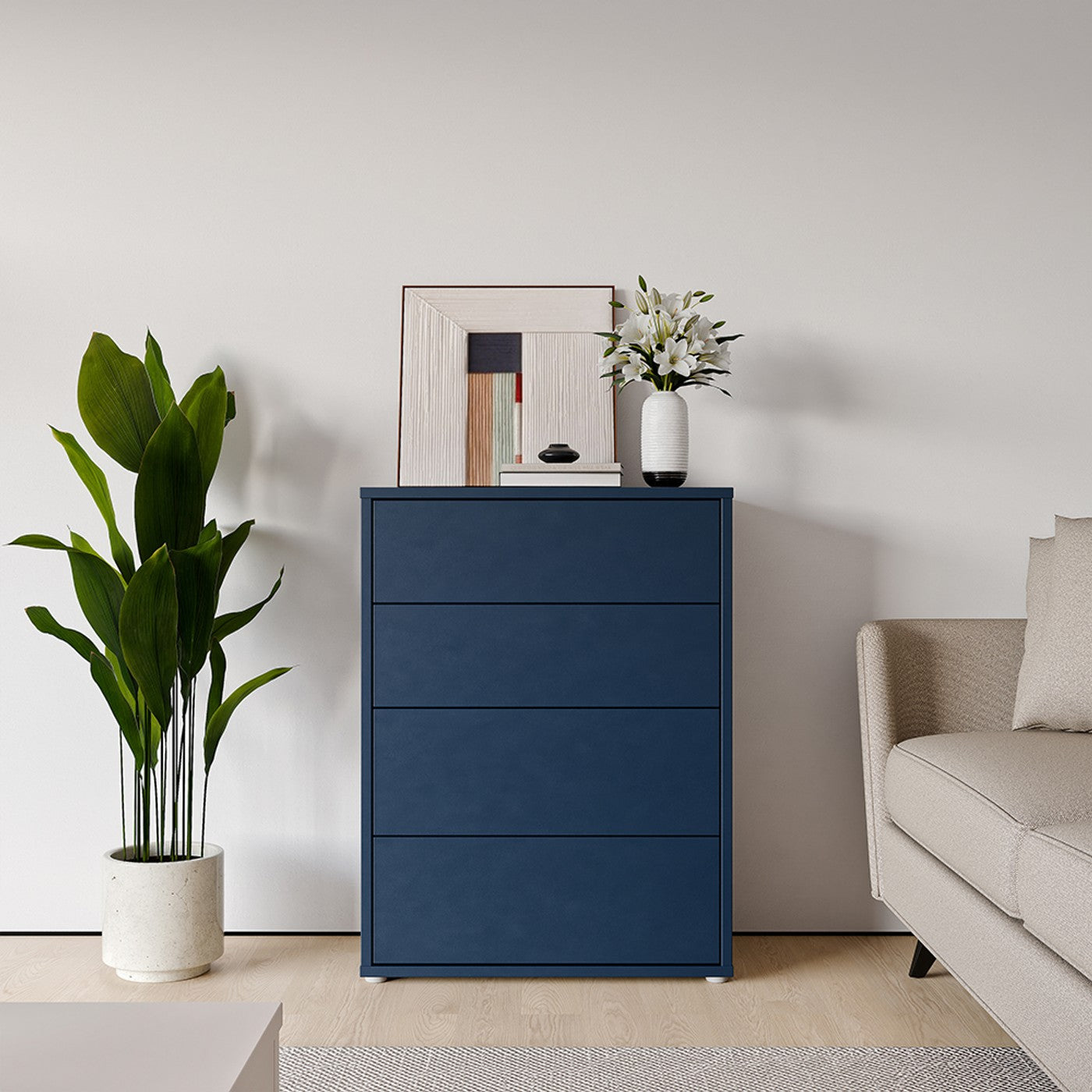 Alice Springs 74.5cm 4-Drawer Chest in Night Blue – image 1 of 11