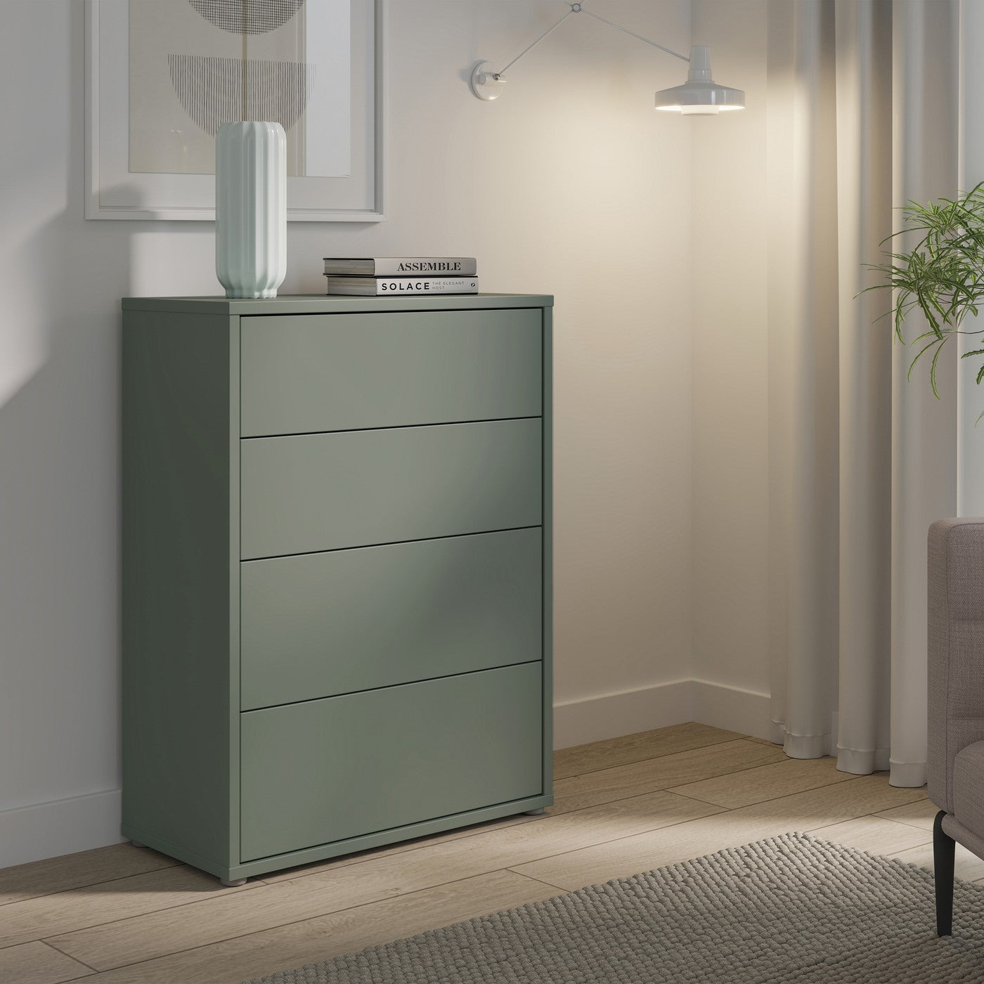 Alice Springs 74.5cm 4-Drawer Chest in Sage Green – image 7 of 10