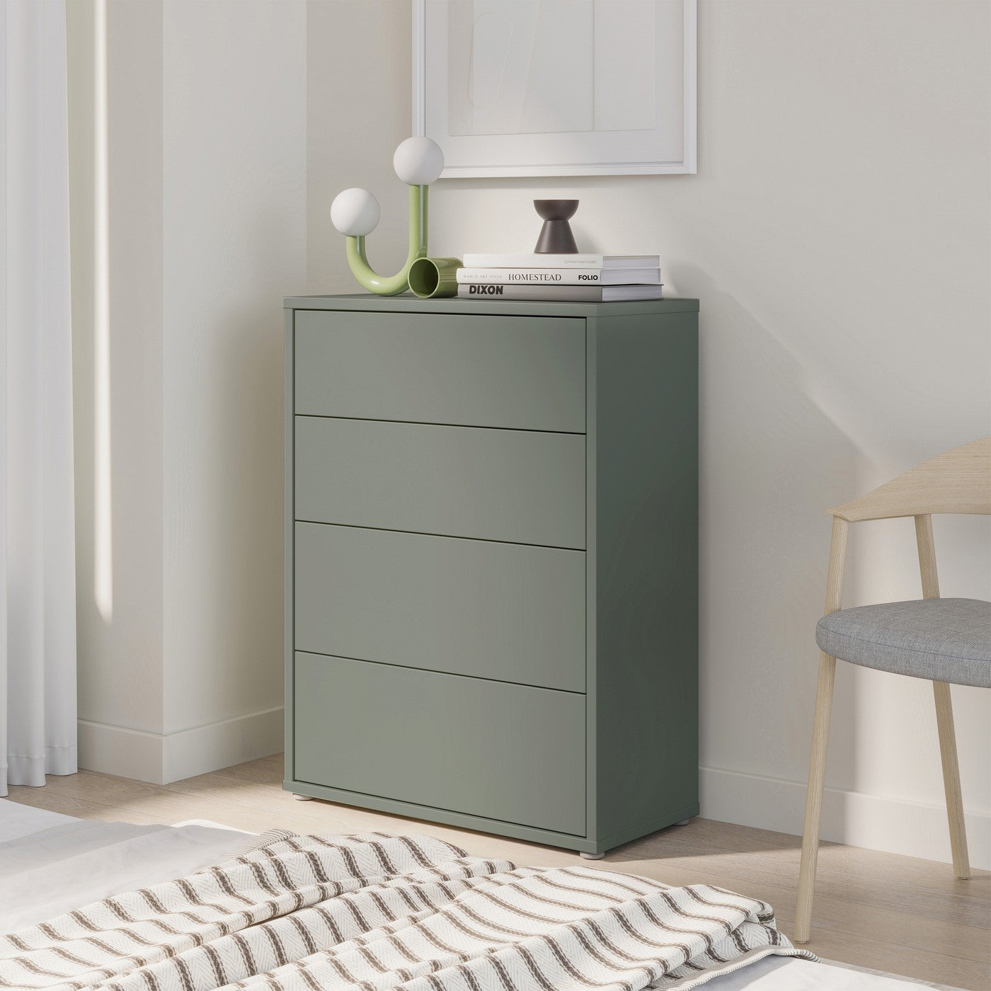 Alice Springs 74.5cm 4-Drawer Chest in Sage Green – image 8 of 10