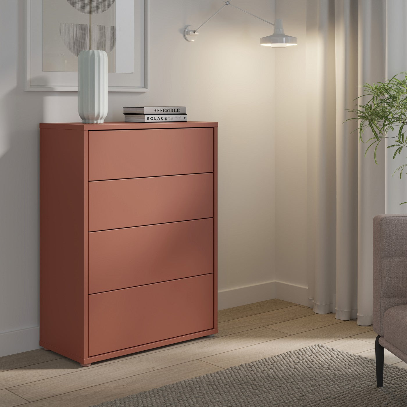 Alice Springs 74.5cm 4-Drawer Chest in Terracotta – image 7 of 10