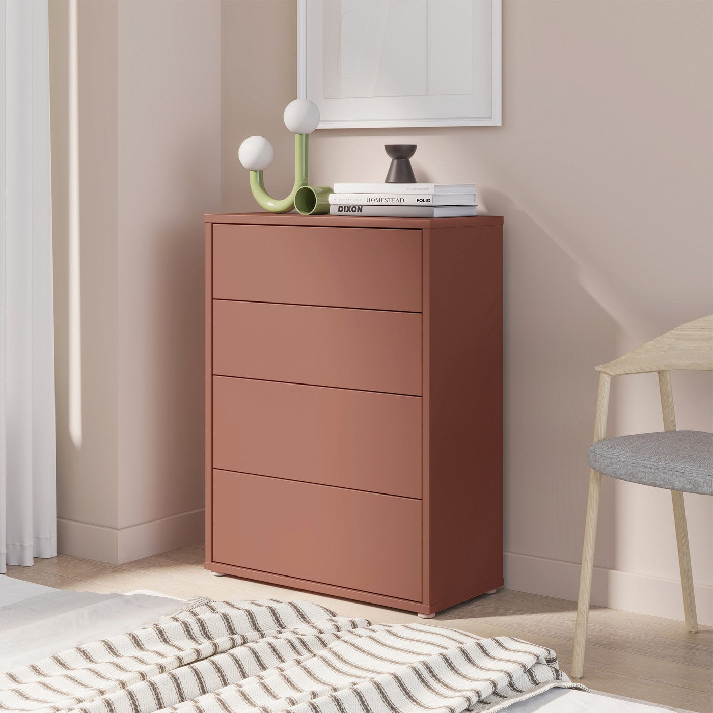 Alice Springs 74.5cm 4-Drawer Chest in Terracotta – image 8 of 10