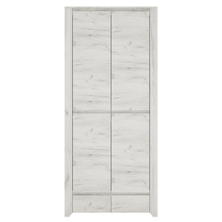 Alink Wooden Wardrobe With 2 Doors 2 Drawers In White