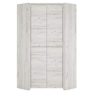Alink Wooden Corner Wardrobe With 2 Doors In White