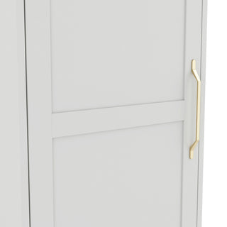 CHOICEWARDROBE Allen 1 Door Slim Wooden Wardrobe – White Finish | Narrow Modern Storage Cupboard with Gold Handle for Bedroom or Hallway