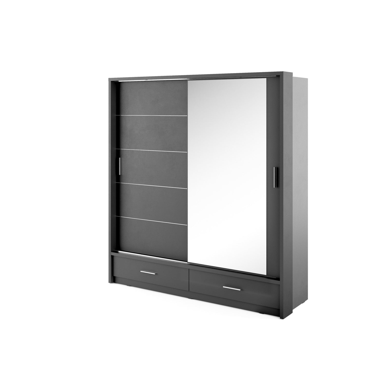Arti AR-05 200cm 2 Door Mirrored Sliding Wardrobe in White Matt – image 5