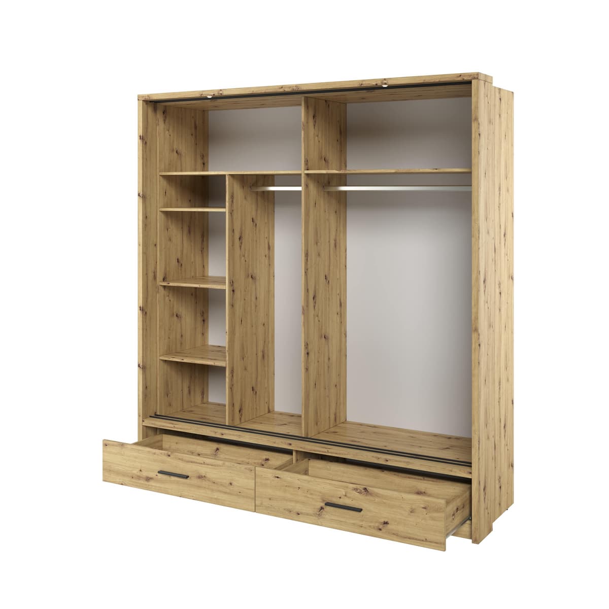 Arti AR-05 200cm 2 Door Mirrored Sliding Wardrobe in White Matt – image 8
