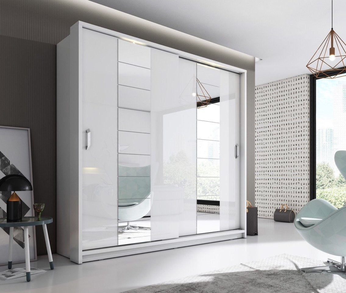 Arti AR-14 220cm 2 Door Mirrored Sliding Wardrobe in Black Matt – image 3