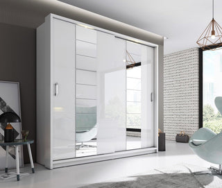 Arti AR-14 220cm 2 Door Mirrored Sliding Wardrobe in Black Matt – image 3