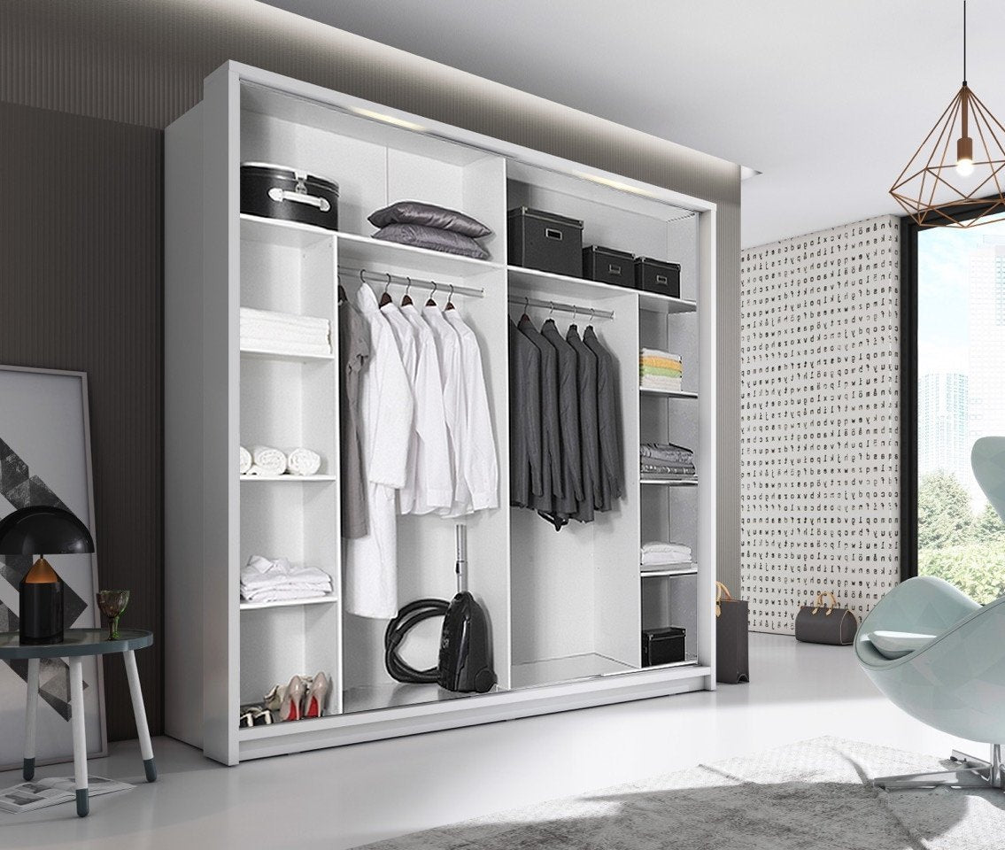 Arti AR-14 220cm 2 Door Mirrored Sliding Wardrobe in Black Matt – image 4