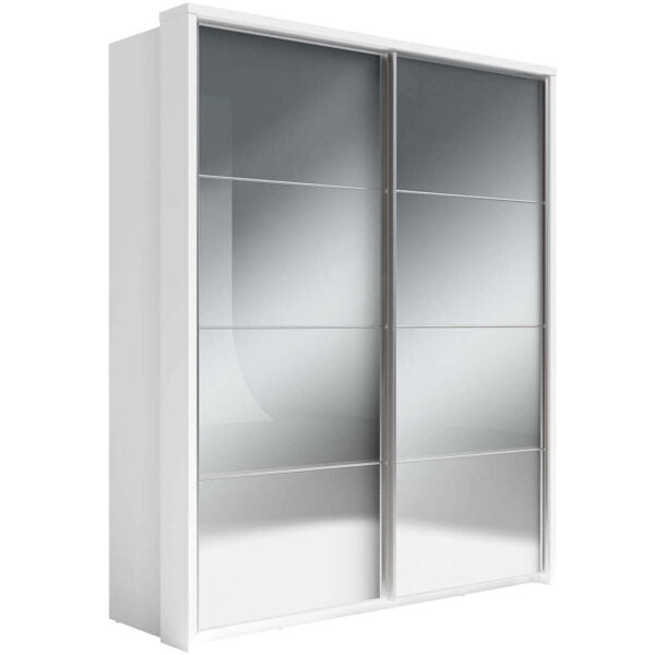 Arti AR-17 180cm 2 Door Mirrored Sliding Wardrobe in White Matt – image 5