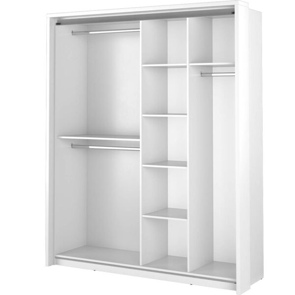 Arti AR-17 180cm 2 Door Mirrored Sliding Wardrobe in White Matt – image 7
