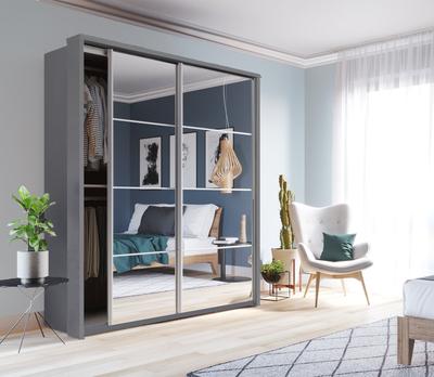 Arti AR-17 180cm 2 Door Mirrored Sliding Wardrobe in White Matt – image 9