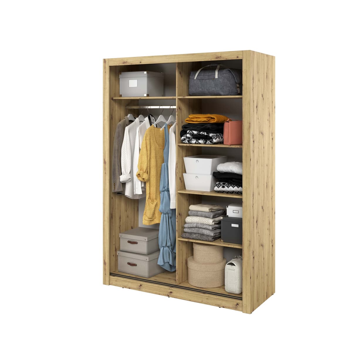 Arti 19 120cm 2 Door Mirrored Sliding Wardrobe in Grey Matt – image 13