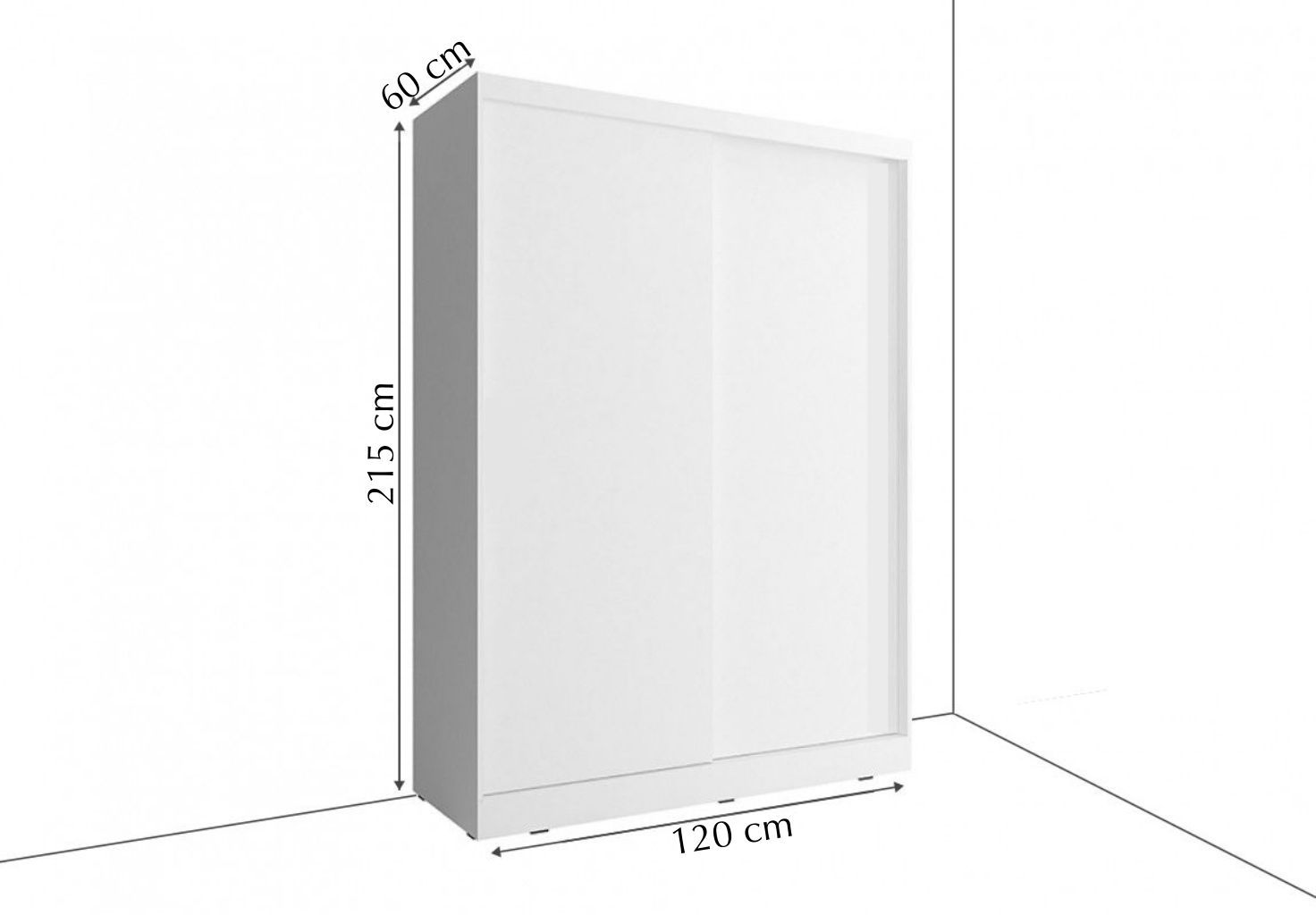 Arti 19 120cm 2 Door Mirrored Sliding Wardrobe in Grey Matt – image 14