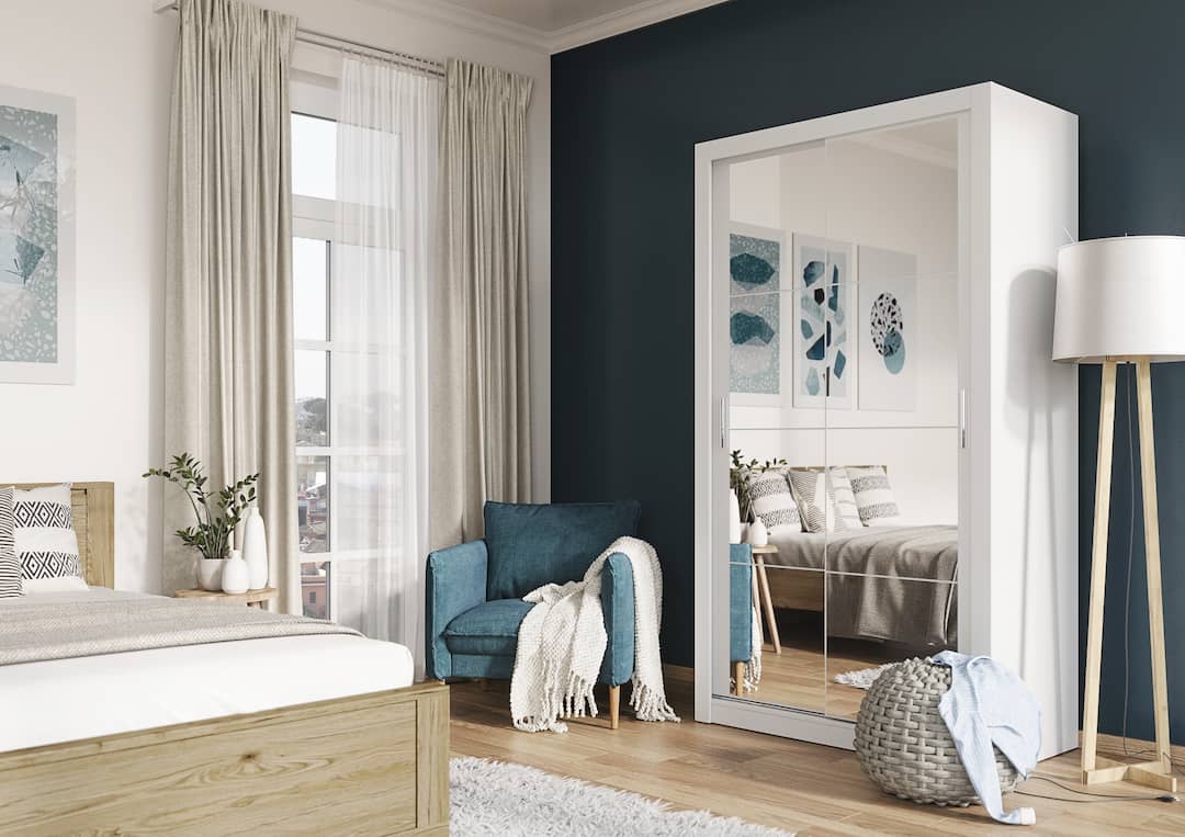 Arti 19 120cm 2 Door Mirrored Sliding Wardrobe in Grey Matt – image 7