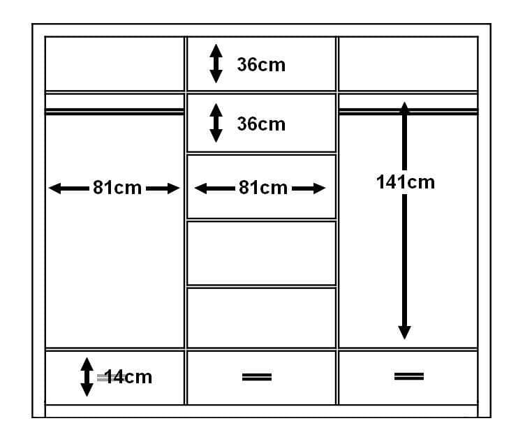 Arti 23 250cm 3 Door Mirrored Sliding Wardrobe in Grey Matt – image 10