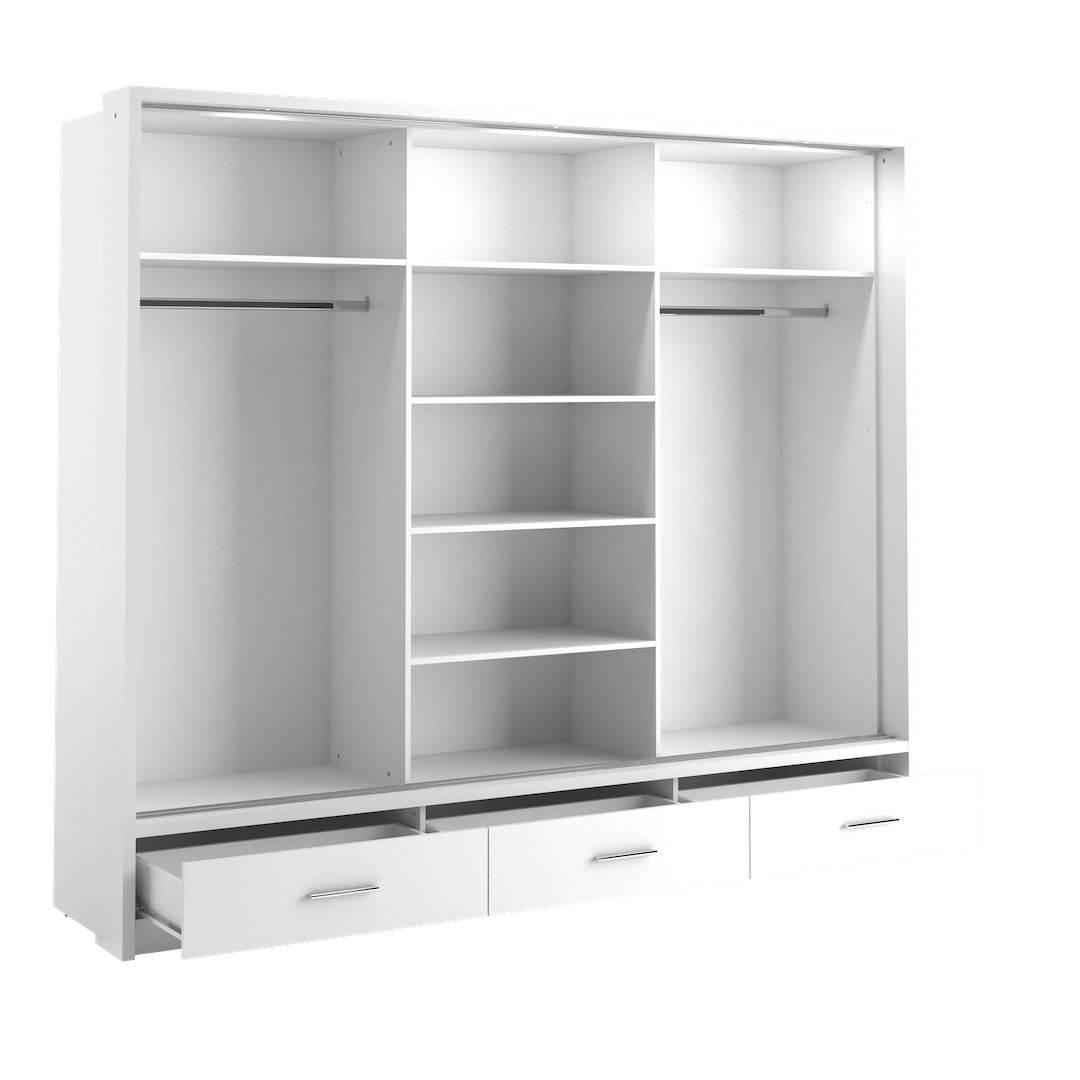 Arti 23 250cm 3 Door Mirrored Sliding Wardrobe in Grey Matt – image 5