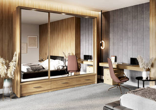 Arti 23 250cm 3 Door Mirrored Sliding Wardrobe in Grey Matt – image 7